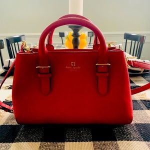 Kate Spade Bright Red Evangelie Satchel Crossbody